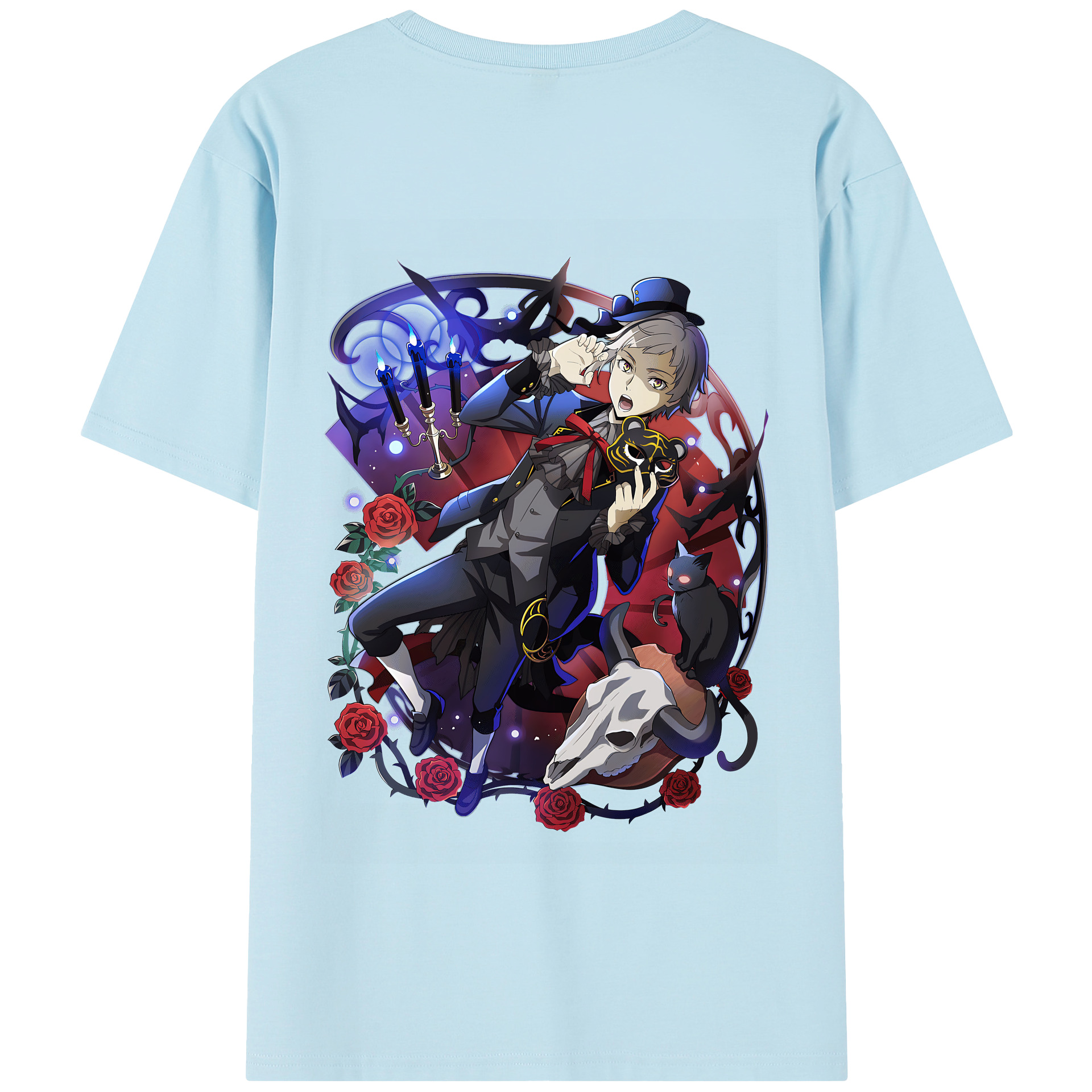 （画像用） 文豪ストレイドッグス Bungo Stray Dogs 綿100％半袖Tシャツ（背面プリント）